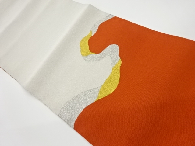 JAPANESE KIMONO / VINTAGE NAGOYA OBI / TSUZURE / WOVEN ABSTRACT WAVE